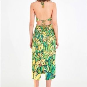 Farm Rio Green Banana Dress (Open Back) XL